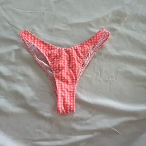 Pink Gingham high cutBikini Bottom